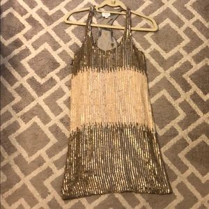 Parker nude sequin dress
